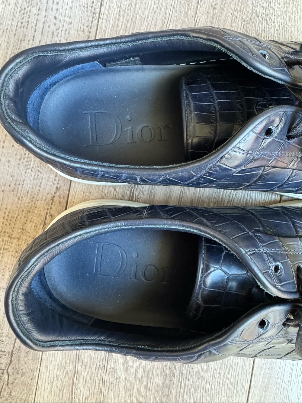 $3,000 Dior Alligator Crocodile Navy Blue Men’s Sneakers - Picture 6 of 7